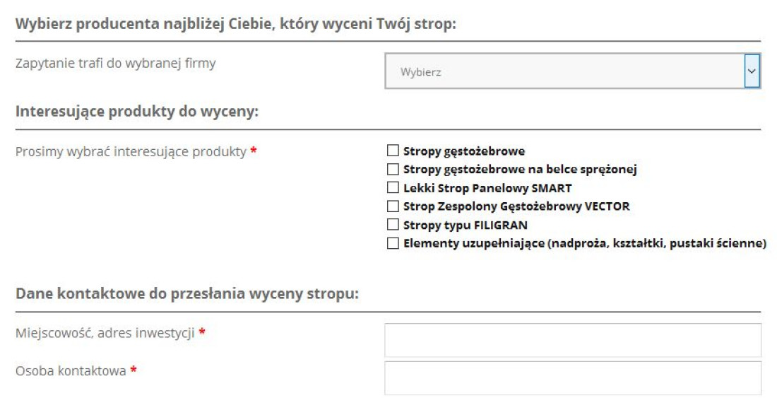 Stropy.pl - bezpłatnie wyceń swój projekt online!